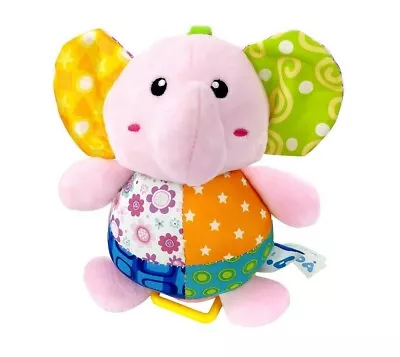 LADIDA Plush Soft Pink Elephant Toy With Pull Lullaby Music Colourful 0+months • £7.69