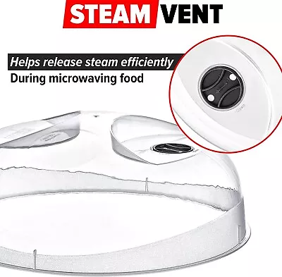 Plastic Microwave Cover For Food Lid With Steam Vent Splash Cover BPA Free • £6.50