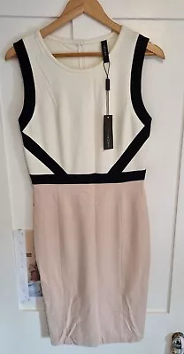 MarcCain Marc Cain Designer Colour Block Midi Bodycon Dress Sz. N3/12 UK • $105.68