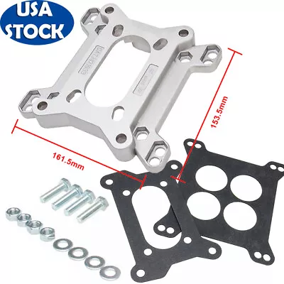 Carb Carburetor Adapter 2bbl-4bbl Kit 4-Bolt 2 Barrel To 4 Barrel Aluminum NEW • $22.99