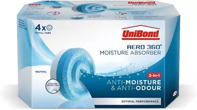 UniBond AERO 360° Moisture Absorber Neutral Refill Tab Ultra-Absorbent 4 Pack • £9.60