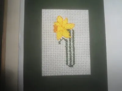 Handmade Completed Cross Stitch Single Daffodil • £2