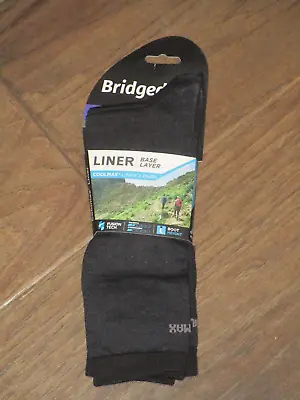 Bridgedale 2 Pairs Baselayer Coolmax Black Boot Height Liner Socks   Size Xl • $19.96