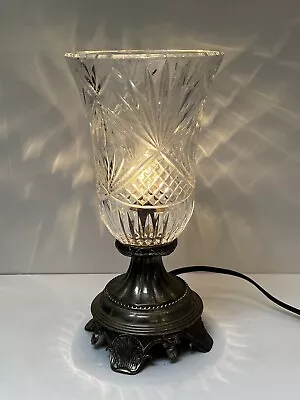 Vintage Shannon Crystal By Godinger Nicole Electric Hurricane Lamp READ • $34.99