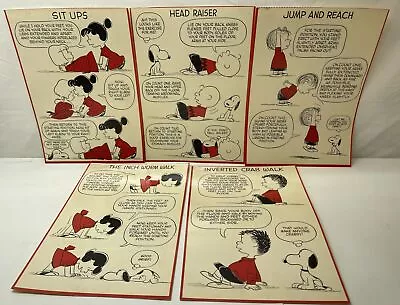 Vintage Schulz Peanuts Snoopy Charlie Brown Posters 15x10 Set Of 5 • $129.98