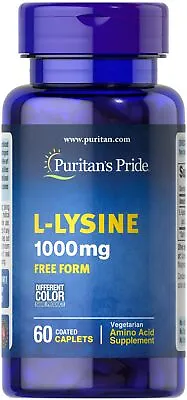 Puritan's Pride L-Lysine 1000 Mg - 60 Caplets • $5.62