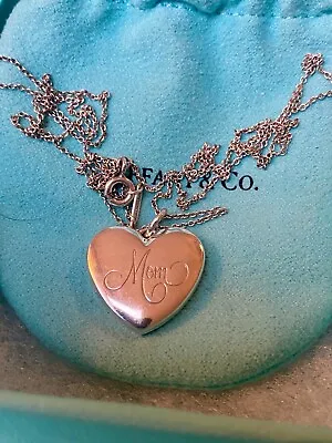 *MOM LOCKET* Tiffany & Co Silver MOM Heart Locket And Necklace 925 • $700