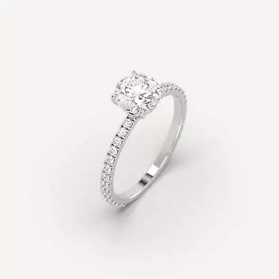 1.2 Carat Round Cut Engagement Ring | Real Mined Diamond In 14k White Gold • $2085