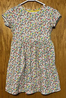 Mini Boden Girls Summertime Floral Fully Lined Short Sleeve Pockets Dress 9-10 • $22