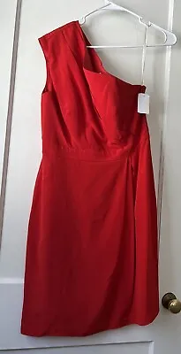 Shoshanna Gwyneth Red Silk One Shoulder Dress SZ 8 • $110