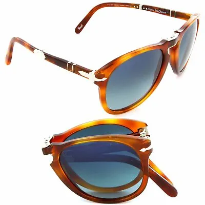 Persol Steve McQueen PO 714SM 96/S3 54mm Light Havana/Polarized Blue Gradient • $284.95