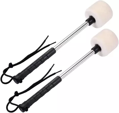 A Pair Of Bass Drum Mallets Timpani Mallet Felt Mallets Sticks With Stainless St • $22.01