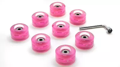 8Pack Roller Skate Light-Up Wheels 52mm 99A Pink With Abec-9 Bearings • $67.75