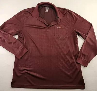 Greg Norman Play-Dry Long Sleeve Pocket Golf Polo Shirt Mens Large Lightweight • $14.39