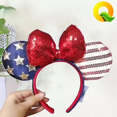 Disney Parks Americana Stars Strip American Flag Minnie Mouse Ears Headband • $16.89