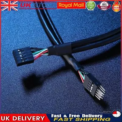 USB 2.0 9 Pin Male To 9 Pin Female Extension Cable Card Multiplier Header Cable • £5.50