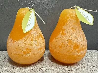 2 Vance Kitira Timber Pear Candle Tangerine 4”x3” Unused No Mess • $22