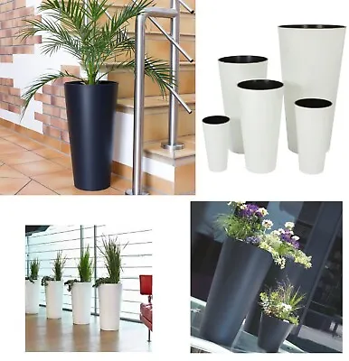 Planter Plant Pot Flowerpot Tubus Outdoor Garden Balcony Indoor Modern Tall • £10.85