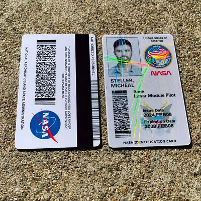 NASA ID Card Pass PERSONALISED Printed Novelty ID - Space Exploration  - Sci-Fi • $29.99