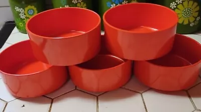 5  Vintage Heller Massimo Vignelli 5  Orange Bowls • $20