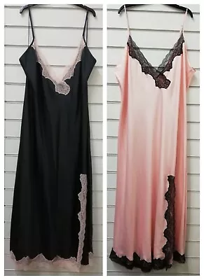 Ladies Ann Summers Pink Maxi Length Satin Chemise Nightdress Uk Sizes 10-16 • £11.99