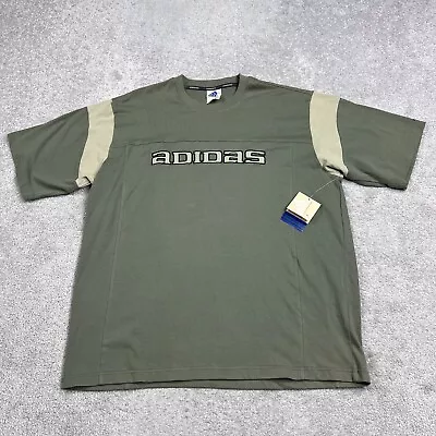 Vintage Adidas T-Shirt Men's Size XL Green Short Sleeve Y2K Spellout NWT Flaw • $19.95