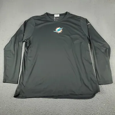 Nike Miami Dolphins T Shirt Mens 2XL Gray Football NFL Long Sleeve • $24.95