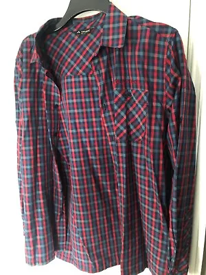 Vaude Mens Shirt - Medium - Worn Once Excellent Condition Red & Blue • £10