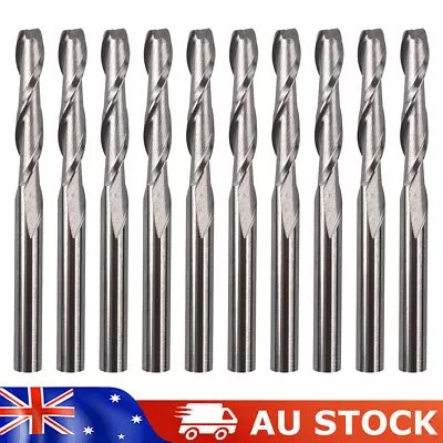 10PCS 3mm 1/8  3.175mm Shank Spiral HSS End Mill CNC Router Bits Flat Head Drill • $24.99