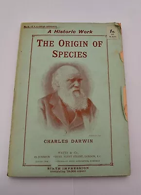 Origin Of Species By Charles Darwin 1921 Paperback Copy Watts & Co • £29.99