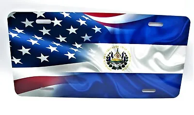 El Salvador American Waving Flag Metal Car License Plate. Salvadoran Bandera • $14.99