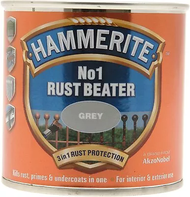 Hammerite No.1 Rustbeater Metal Paint Quick Drying 250ml - Grey • £8.99