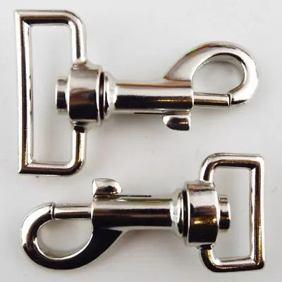 25mm 40mm Metal Swivel Silver Dog Snap Hook Clip Webbing Clasp Bag BUY 1 2 4 444 • £4.75
