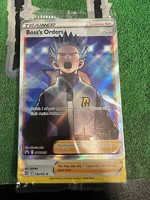 Pokemon SEALED Boss's Orders SWSH251 + 132/172 Full Art Cosmos Holo Pack! • $6.25