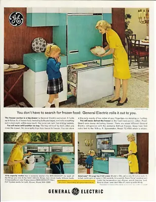 1963 GENERAL ELECTRIC GE Refrigerator Freezer Washer Dryer Top Vintage Print Ad • $8.95