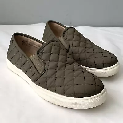 Mossimo Womens 7 Olive Green Puffer Quilted Slip On Shoes Casual Sneakers Loafer • $11