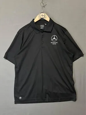 Mercedes Benz Polo Shirt Mens Large Black Short Sleeves Embroidered Logo Cars • $17.64