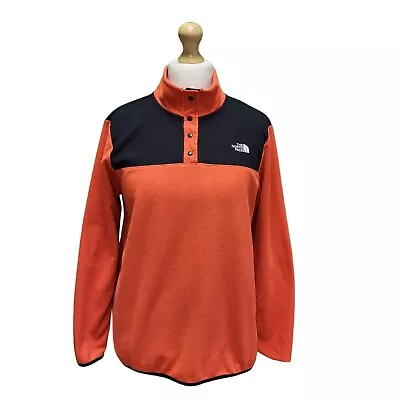 £28.99 • Buy Women's The North Face Red Black 1/4 Button Fleece Base Layer L 12 Eu 40 D711