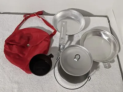 Vtg Boy Scouts Of America Regal Aluminum 5pcs Mess Cooking Kit Red Camping Set • $39.99