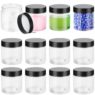 12 Pack 4oz Plastic Jars With Lids Makeup Storage Containers Spatula For Sample • $11.39