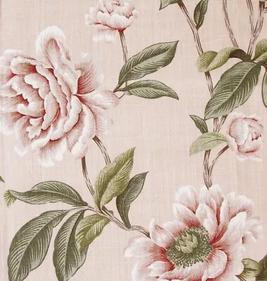 2 Meters X COLEFAX And FOWLER  Giselle  100% Linen Fabric Shell Pink Peonies • £44