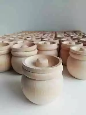 £9.72 • Buy 5 X Wooden  Honey  Pot With Lid -  Wedding Favours Or Crafts.