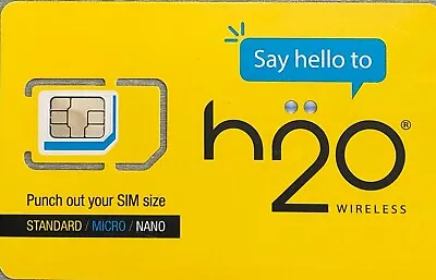 H2o Prepaid Sim Card Unlimited Talk Text & 12gb Data_60 Days • $55