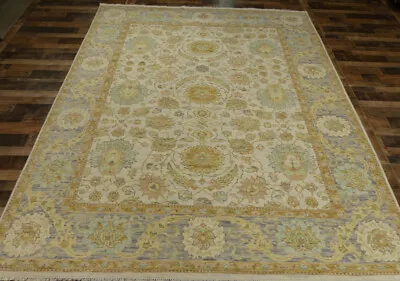 9'x11'7 New Fine Neutral Turkish Knot Oushak Hand Knotted Wool Oriental Area Rug • $2011.20