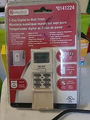 Utilitech In-Wall 7 Day Indoor Digital Timer 0141224 On Off Settings • $12.90