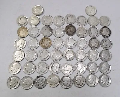 1946 US Dimes 90% Silver Roll Of 50 • $117.05