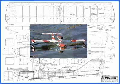 Model Airplane Plans (RC): SEAMASTER II 48  Seaplane .20-.25 By Ken Willard  • $27.41