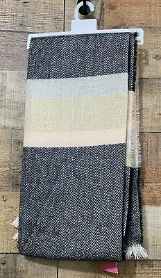 $8.49 • Buy Isaac Mizrahi Scarf Stripe Pink Herr 75  X 25  Pink Multi-Color New With Tag 