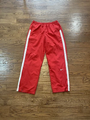 $30 • Buy Vintage Nike Team Men's Windbreaker Pants Medium Red Nylon Mesh Lined