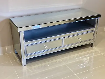 £199.95 • Buy Mirrored TV Stand Venetian Mirrored Furniture TV Unit Living Room - Collect Only